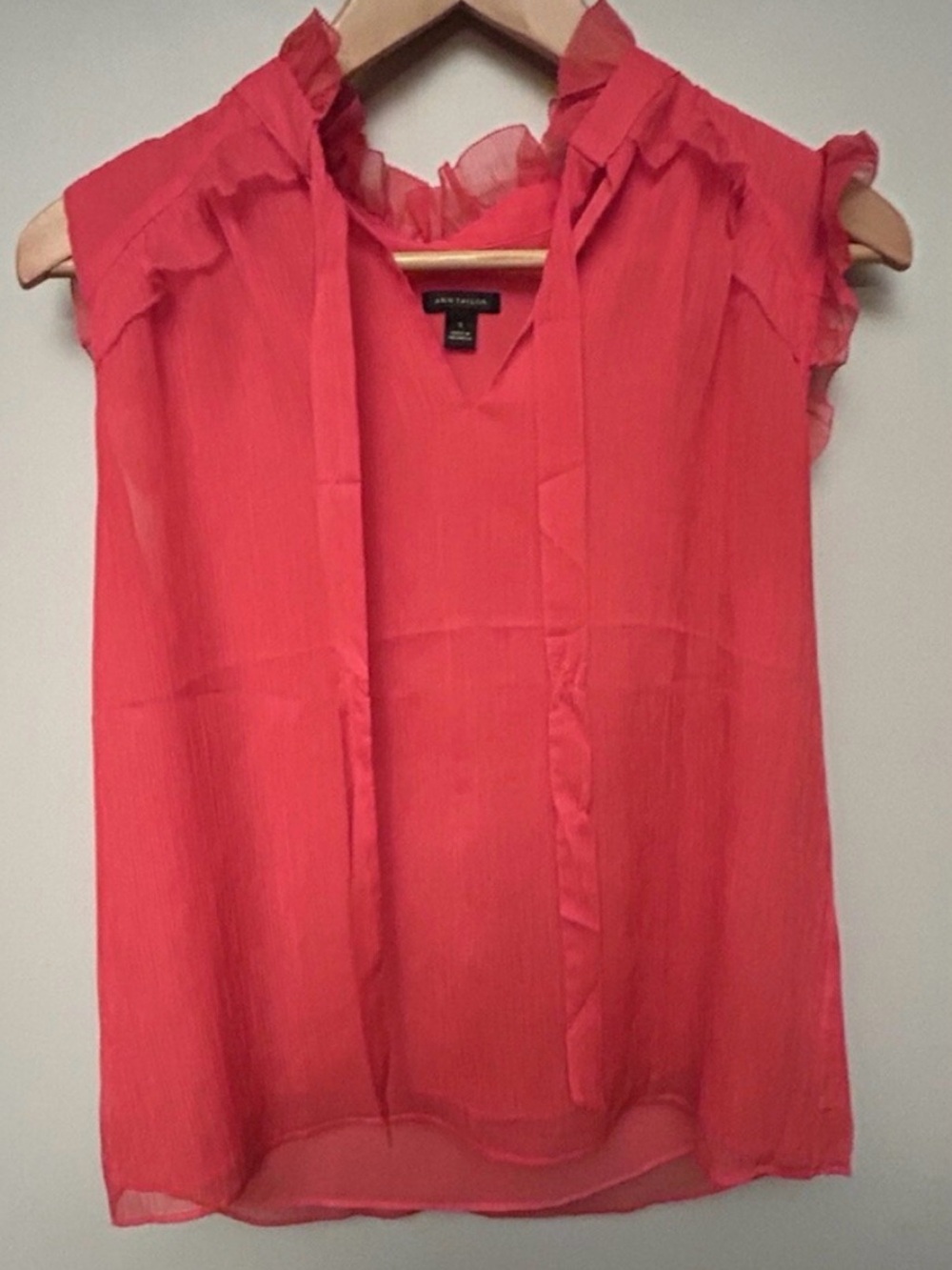 Ann Taylor Coral Sheer Blouse - Size Small